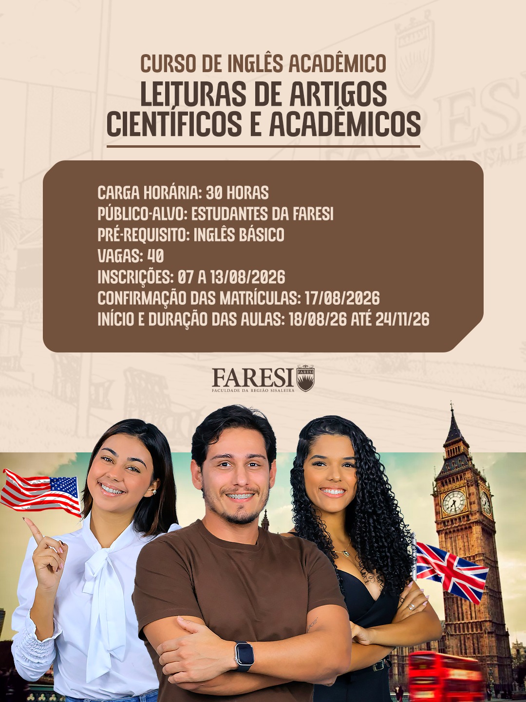 Curso de Inglês Acadêmico – Leituras de Artigos Científicos e Acadêmicos